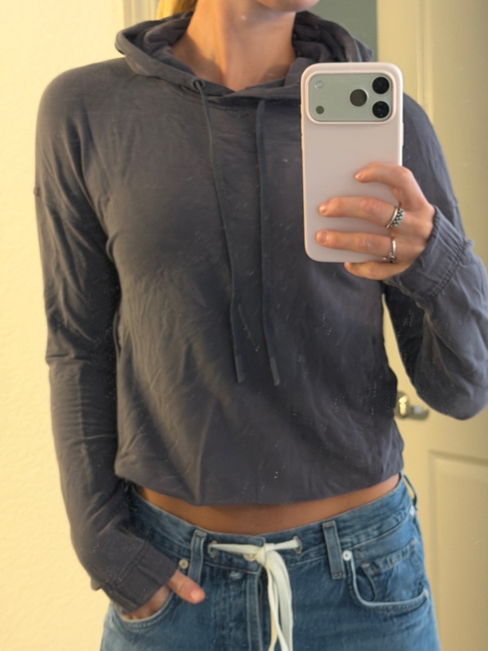 Women's lululemon Charcoal Long Sleeve Hoodie Top